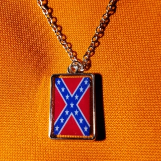 Řetízek s oboustranným přívěskem Rebel flag