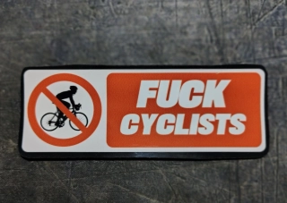 samolepka FUCK CYCLISTS