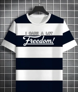 Pruhované triko PRISON - FREEDOM I Care a Lot
